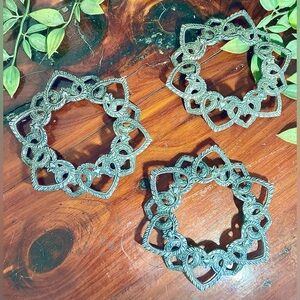 Candle Ring/Rest Pewter Hearts 5” Set Of 3 USA